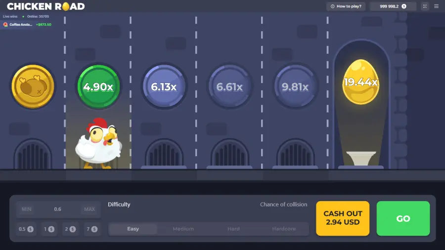 Chicken Road crash game InOut Games Vodds