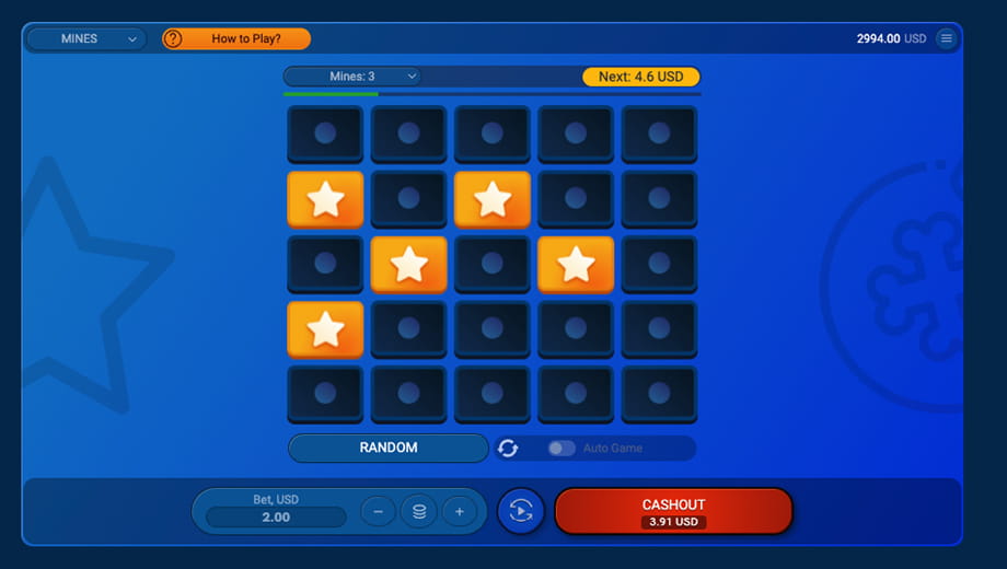 Mines crash game Spribe Vodds